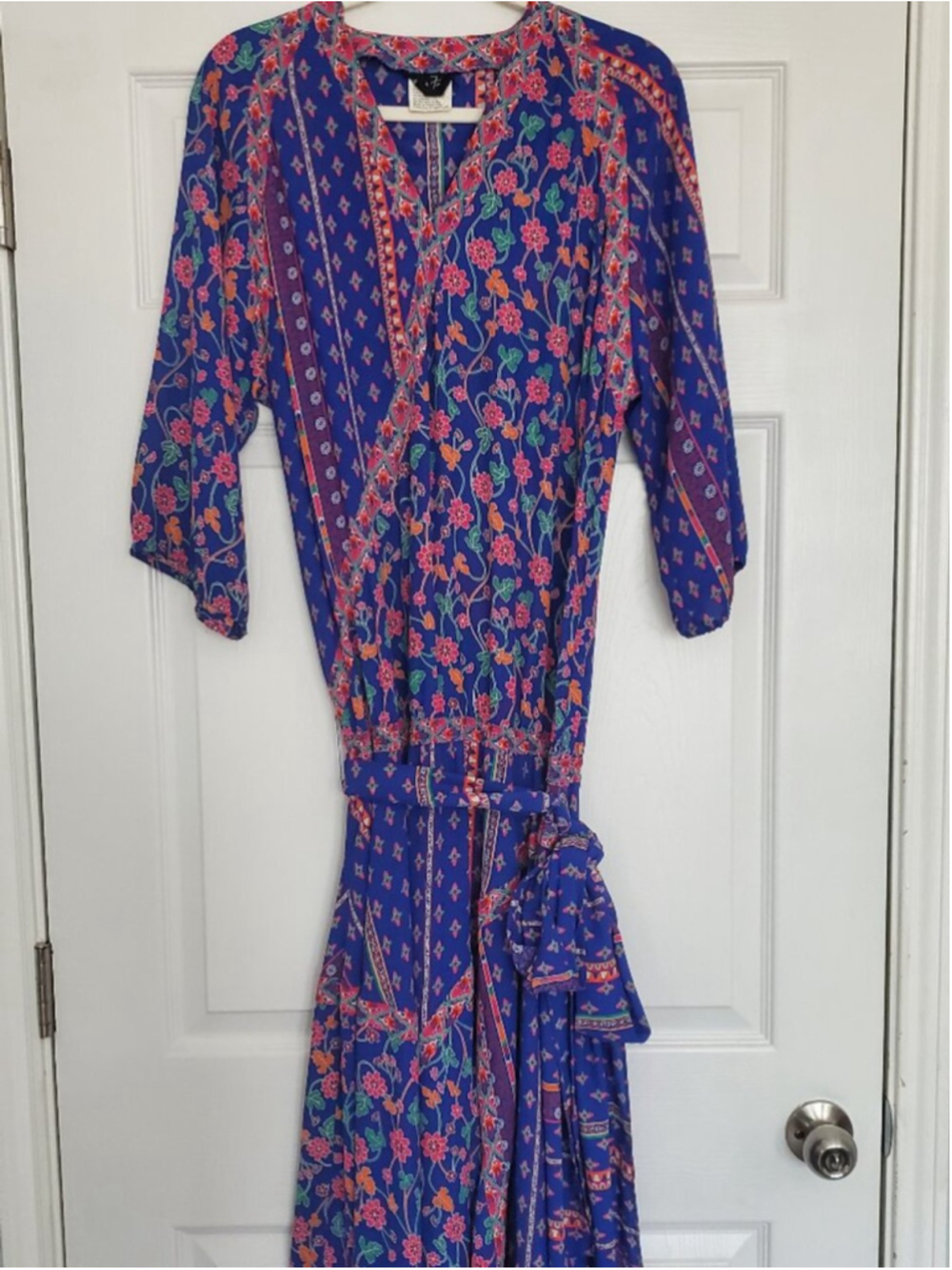Diane Freis Georgette vintage drop waist boho dress. - Picture 3 of 10